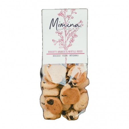 Mirtilli rossi e arancia - Biscotti morbidi vegani BIO - Mimina (200g)