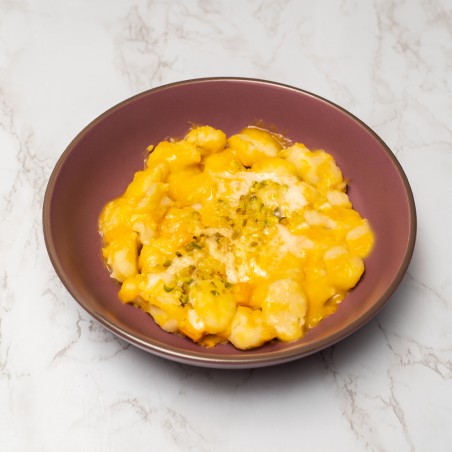 Gnocchi di patate alla crema di zucca, pecorino e granella di pistacchi [Gluten Free]