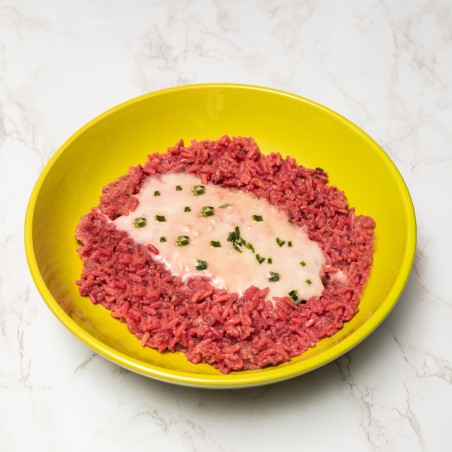 Risotto alla crema di barbe rosse e gorgonzola dolce [Gluten Free]