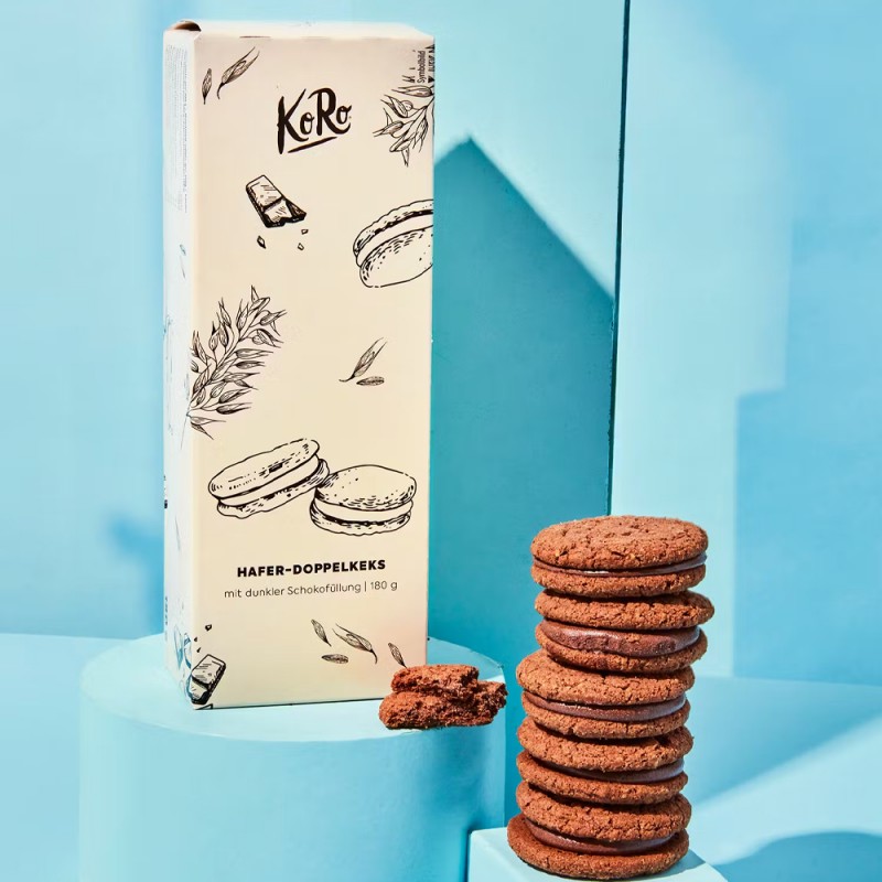 Biscotti d'avena con cioccolato fondente - Biscotti ripieni - Koro (180g)