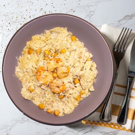 Risotto alla crema di ceci e gamberetti con scorza di lime [Gluten Free]