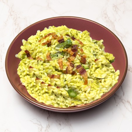 Risotto alla crema di asparagi e guanciale croccante [Gluten Free]